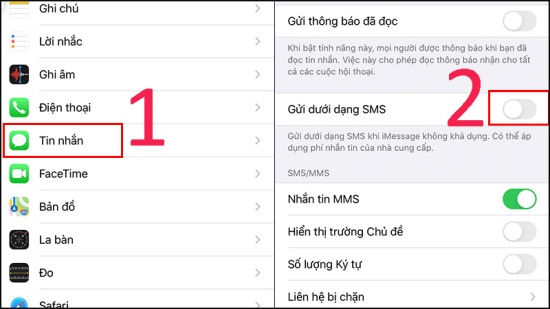 Kích hoạt tính năng SMS/MMS trên iPhone