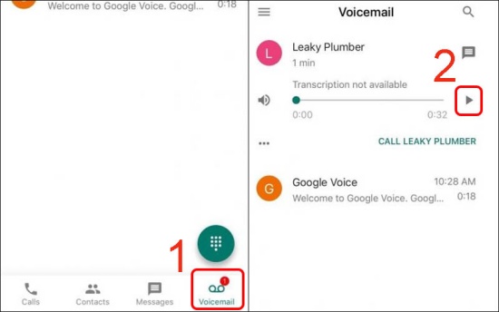 Nghe lại cuộc gọi đã ghi âm trên Google Voice