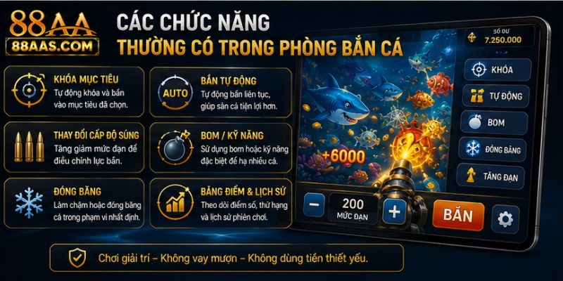 Các Chức Năng Thường Có Trong Phòng Bắn Cá 88AA