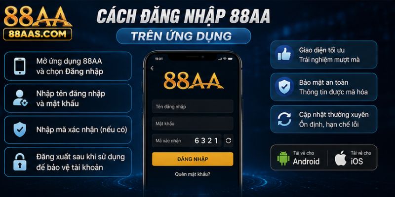 Cách đăng nhập 88AA trên ứng dụng